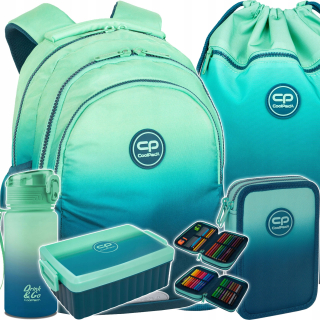 CoolPack viackomorový školský batoh Shades of green 21 l + 4 ďalšie produkty
